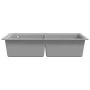 Built-in two-bowl gray granite sink by , Sinks - Ref: Foro24-141676, Price: 262,00 €, Discount: %