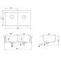 Built-in two-bowl gray granite sink by , Sinks - Ref: Foro24-141676, Price: 262,00 €, Discount: %