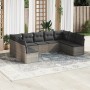 9-teiliges Gartenmöbel-Set und graue synthetische Rattankissen von , Gartensets - Ref: Foro24-3249909, Preis: 511,02 €, Rabat...