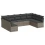 9-teiliges Gartenmöbel-Set und graue synthetische Rattankissen von , Gartensets - Ref: Foro24-3249909, Preis: 520,60 €, Rabat...