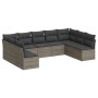 9-teiliges Gartenmöbel-Set und graue synthetische Rattankissen von , Gartensets - Ref: Foro24-3249909, Preis: 511,02 €, Rabat...