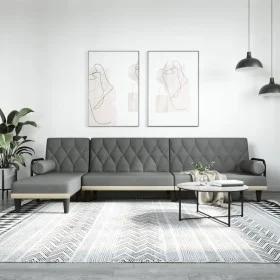 L-förmiges Schlafsofa aus dunkelgrauem Stoff, 260 x 140 x 70 cm von , Sofas - Ref: Foro24-3157273, Preis: 461,80 €, Rabatt: %