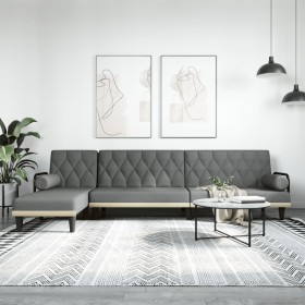 Sofá cama en forma de L tela gris oscuro 260x140x70 cm de , Sofás - Ref: Foro24-3157273, Precio: 460,38 €, Descuento: %