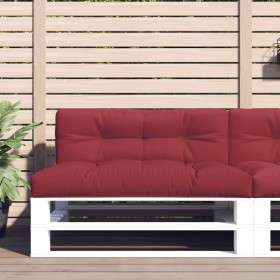 Cojín para sofá de palets de tela rojo tinto 120x40x12 cm