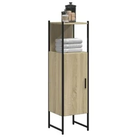 Sonoma Badezimmerschrank aus Eichenholzwerkstoff 33x33x120,5 cm von , Schminktische - Ref: Foro24-842467, Preis: 76,57 €, Rab...