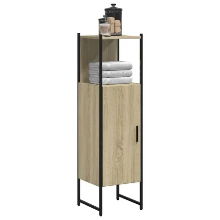 Engineered wood bathroom cabinet in Sonoma oak, 33x33x120.5 cm by , Dressing tables - Ref: Foro24-842467, Price: 76,57 €, Dis...