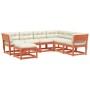 Set muebles jardín 7 pzas con cojines madera pino marrón cera de , Conjuntos de jardín - Ref: Foro24-3216937, Precio: 662,43 €