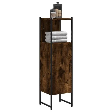 Armario de baño madera ingeniería roble ahumado 33x33x120,5 cm by , bathroom vanities - Ref: Foro24-842468, Price: 62,64 €, D...