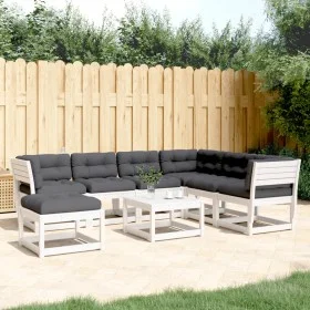 Set muebles jardín 7 pzas con cojines madera maciza pino blanco de , Conjuntos de jardín - Ref: Foro24-3216936, Precio: 777,7...