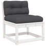 Set muebles jardín 7 pzas con cojines madera maciza pino blanco de , Conjuntos de jardín - Ref: Foro24-3216936, Precio: 787,3...