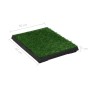 Inodoros mascotas con bandeja césped artificial 2 uds 63x50x7cm