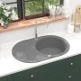 Fregadero de cocina de granito con un seno ovalado gris de , Fregaderos - Ref: Foro24-142959, Precio: 189,52 €, Descuento: %
