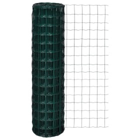Green steel euro fence set 25x1.5 m by , fence panels - Ref: Foro24-140581, Price: 112,35 €, Discount: %