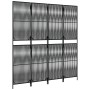 4-panel black synthetic rattan screen by , Room dividers - Ref: Foro24-365392, Price: 111,93 €, Discount: %
