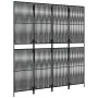 4-panel black synthetic rattan screen by , Room dividers - Ref: Foro24-365392, Price: 116,09 €, Discount: %