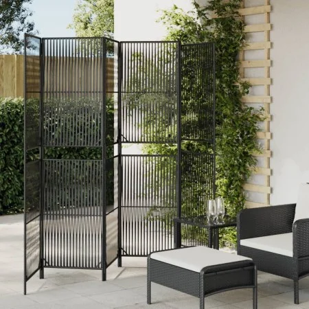 6-panel black synthetic rattan screen by , Room dividers - Ref: Foro24-365384, Price: 153,94 €, Discount: %