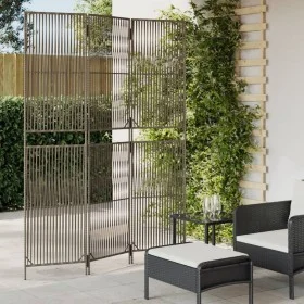 Biombo de 3 paneles ratán sintético gris de , Divisores de ambientes - Ref: Foro24-365390, Precio: 91,44 €, Descuento: %