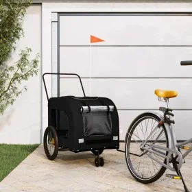 Haustier-Fahrradanhänger, Eisen-Oxford-Stoff, Schwarz von , Kinderwagen für Haustiere - Ref: Foro24-93863, Preis: 129,55 €, R...