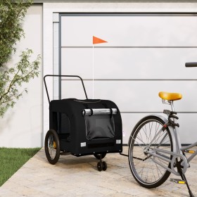 Haustier-Fahrradanhänger, Eisen-Oxford-Stoff, Schwarz von , Kinderwagen für Haustiere - Ref: Foro24-93863, Preis: 136,77 €, R...