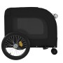 Remolque de bicicleta mascotas hierro tela Oxford negro