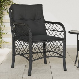 Garden armchairs with cushions 2 pcs black synthetic rattan by , Garden chairs - Ref: Foro24-365153, Price: 162,36 €, Discoun...
