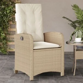 Liegender Gartenstuhl mit beigen synthetischen Rattankissen von , Gartenstühle - Ref: Foro24-365164, Preis: 142,24 €, Rabatt: %