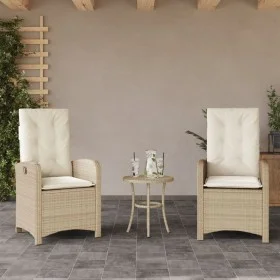 Garden recliners with beige cushions 2 pcs PE rattan by , Garden chairs - Ref: Foro24-365172, Price: 245,40 €, Discount: %