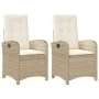 Garden recliners with beige cushions 2 pcs PE rattan by , Garden chairs - Ref: Foro24-365172, Price: 245,40 €, Discount: %