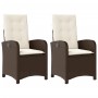 Garden recliners with brown cushions 2 pcs PE rattan by , Garden chairs - Ref: Foro24-365170, Price: 226,26 €, Discount: %