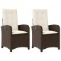 Garden recliners with brown cushions 2 pcs PE rattan by , Garden chairs - Ref: Foro24-365170, Price: 267,25 €, Discount: %