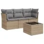 Gartensofa-Set mit Kissen, 4-teilig, beiges synthetisches Rattan von , Gartensets - Ref: Foro24-3249058, Preis: 254,23 €, Rab...