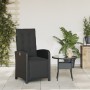 Garden recliner with footrest in black PE rattan by , Garden chairs - Ref: Foro24-365185, Price: 125,85 €, Discount: %