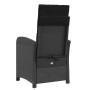 Garden recliner with footrest in black PE rattan by , Garden chairs - Ref: Foro24-365185, Price: 125,85 €, Discount: %