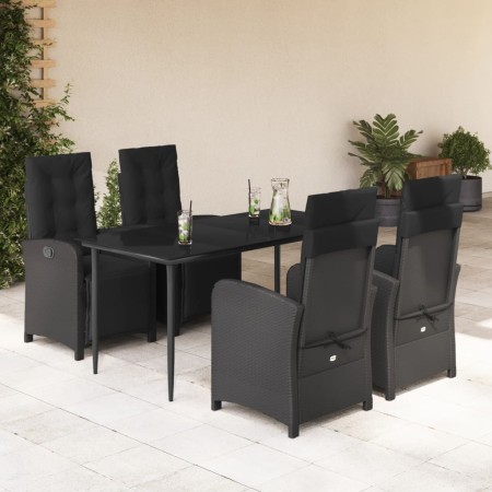 5-teiliges Gartenmöbel-Set mit schwarzen synthetischen Rattankissen von , Gartensets - Ref: Foro24-3212531, Preis: 584,99 €, ...