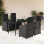 5-teiliges Gartenmöbel-Set mit schwarzen synthetischen Rattankissen von , Gartensets - Ref: Foro24-3212531, Preis: 584,99 €, ...