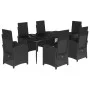 7-teiliges Garten-Essset und schwarze Kissen aus synthetischem Rattan von , Gartensets - Ref: Foro24-3212533, Preis: 978,39 €...