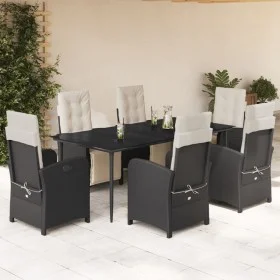 7-teiliges Garten-Essset und schwarze Kissen aus synthetischem Rattan von , Gartensets - Ref: Foro24-3212519, Preis: 1,00 €, ...