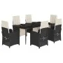 7-piece garden dining set and black synthetic rattan cushions by , Garden sets - Ref: Foro24-3212519, Price: 1,00 €, Discount: %