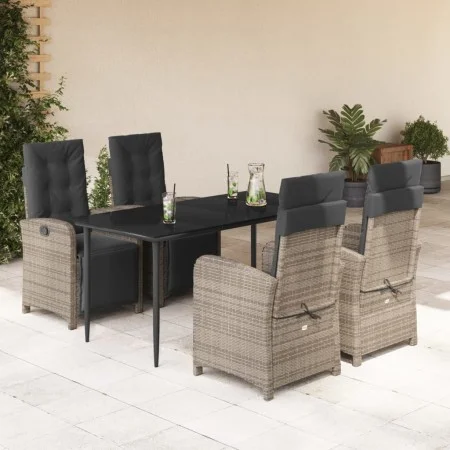 5-piece garden dining set with gray synthetic rattan cushions by , Garden sets - Ref: Foro24-3212559, Price: 665,77 €, Discou...