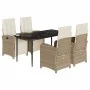 5-piece garden dining set with beige synthetic rattan cushions by , Garden sets - Ref: Foro24-3212573, Price: 666,18 €, Disco...