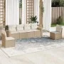 Garden sofa set with cushions 6 pieces beige synthetic rattan by , Modular outdoor sofas - Ref: Foro24-3251145, Price: 408,52...