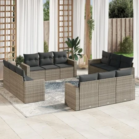12-piece garden sofa set with gray synthetic rattan cushions by , Modular outdoor sofas - Ref: Foro24-3251107, Price: 883,88 ...