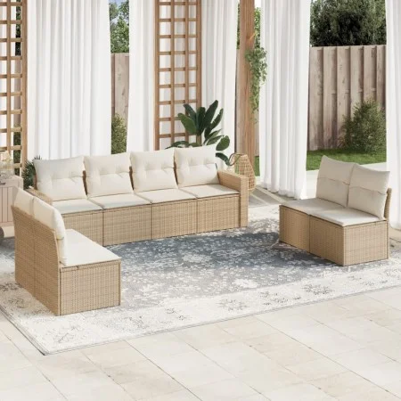 Gartensofa-Set mit beigen Kissen 8 Stück PE-Rattan von , Modulare Sofas für den Außenbereich - Ref: Foro24-3251185, Preis: 51...