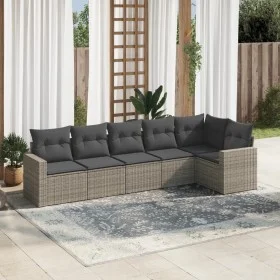 6-piece garden furniture set and gray synthetic rattan cushions by , Modular outdoor sofas - Ref: Foro24-3251327, Price: 383,...