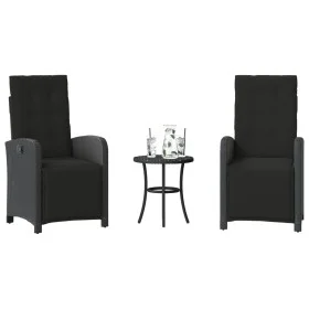 Table and chairs with cushions 3 pieces black synthetic rattan by , Garden sets - Ref: Foro24-365201, Price: 335,01 €, Discou...
