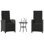 Mesita y sillas con cojines 3 piezas ratán sintético negro de , Conjuntos de jardín - Ref: Foro24-365201, Precio: 272,89 €