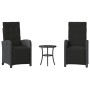 Mesita y sillas con cojines 3 piezas ratán sintético negro de , Conjuntos de jardín - Ref: Foro24-365201, Precio: 272,89 €