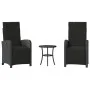 Table and chairs with cushions 3 pieces black synthetic rattan by , Garden sets - Ref: Foro24-365201, Price: 335,01 €, Discou...