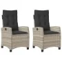 Gartenliegen mit grauen Kissen 2 Stück PE-Rattan von , Gartenstühle - Ref: Foro24-365222, Preis: 253,41 €, Rabatt: %