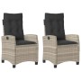 Gartenliegen mit grauen Kissen 2 Stück PE-Rattan von , Gartenstühle - Ref: Foro24-365222, Preis: 226,79 €, Rabatt: %